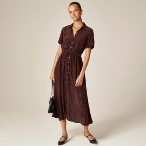 J. Crew Cerise shirt dress in floral crepe de chine